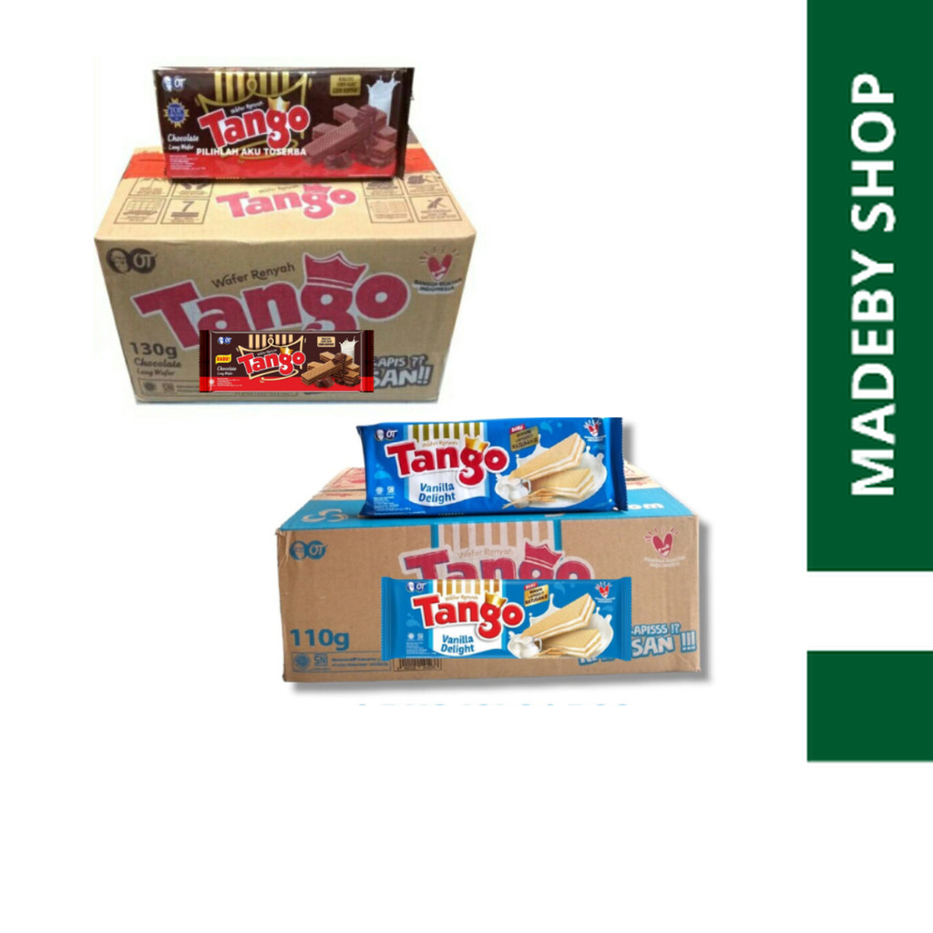 Tango wafer 110gr coklat vanilla 1 Dus isi 24pcs