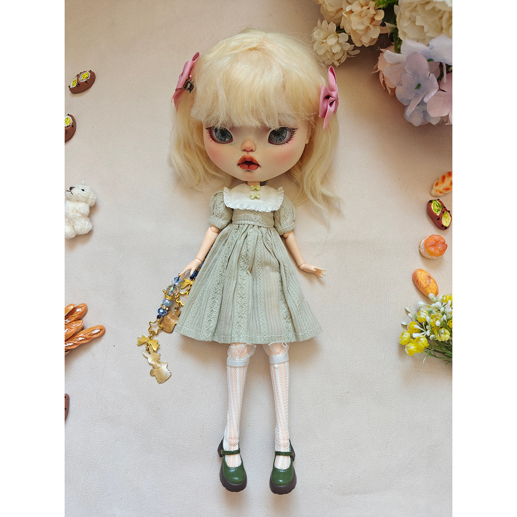 Blythe doll Clothes Cute green-gray Daily Set  Blythe Clothes for Ymy Licca Azones Ob22 24 27 YMY Do
