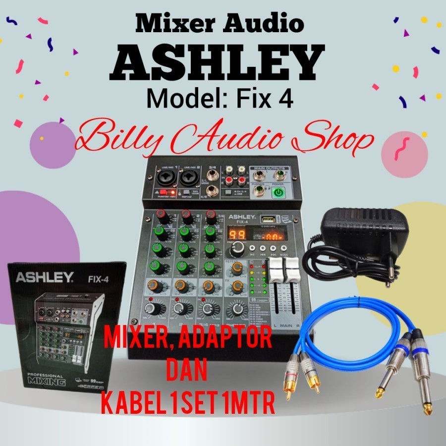 Mixer Audio Ashley Fix 4 4 Channel 2 Mono 2 Stereo 99 Dsp Effect Digital