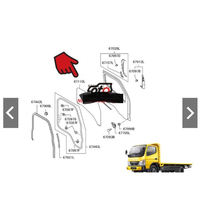 KACA PINTU ORIGINAL MITSUBISHI COLT DIESEL CANTER - KANAN BEST