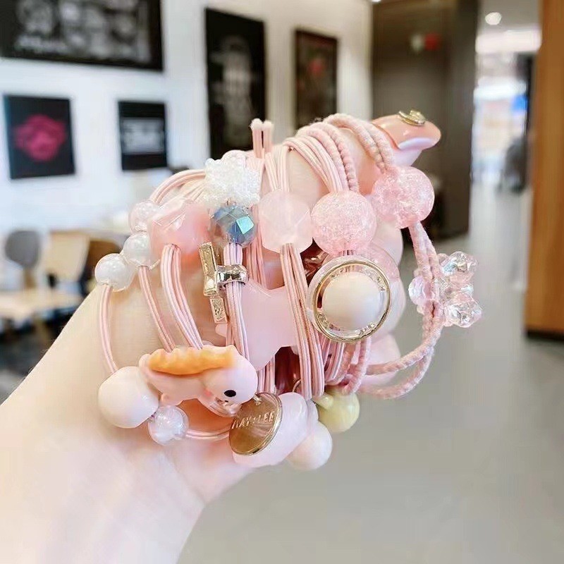 IKAT RAMBUT SET ANAK PEREMPUAN / IKAT RAMBUT ANAK PEREMPUAN ISI 8PCS FREE POUCH / IKAT RAMBUT ANAK/I