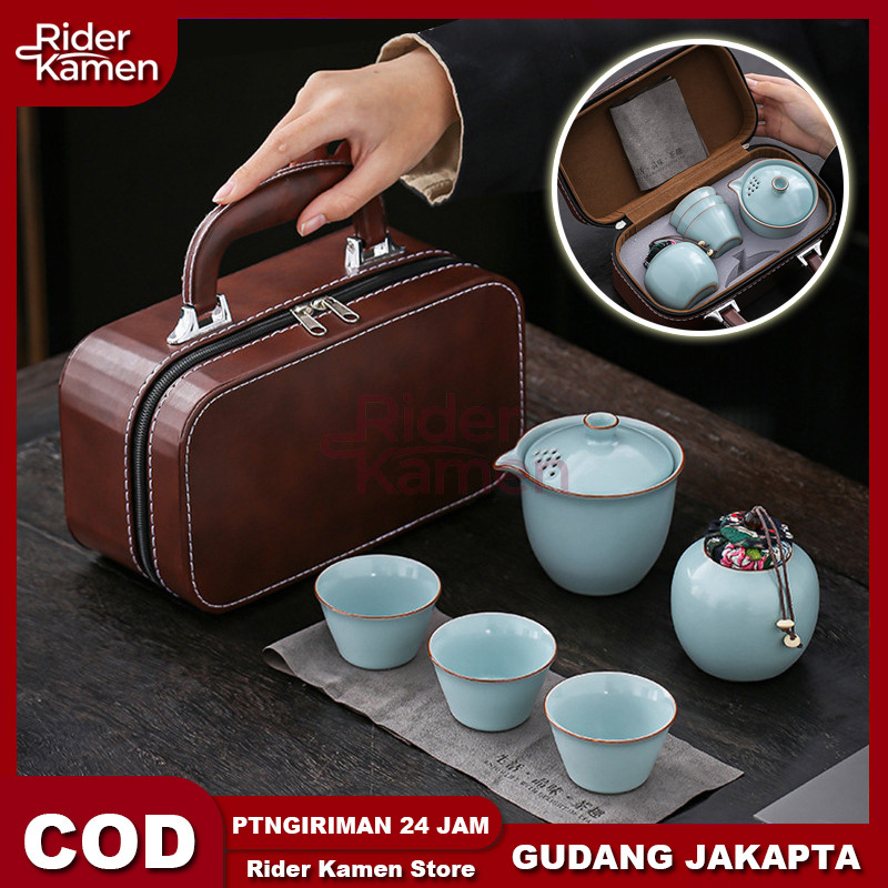 Teapot Set Tea Cup/ Packet Teko Teh Dan Cangkir/tea Pot 5pcs Free Bag Tea Set Gift Set Premium Keram
