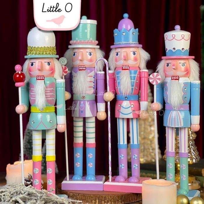 Little O Christmas Nutcracker soldier patung natal dekorasi natal hiasan natal impor aksesoris Natal