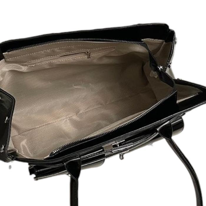 HUER ~ Tas Wanita Feurri Tote Bag With Charm Bag 9536-603 #7387 - BLACK