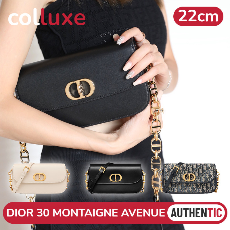 Tas Bahu Dior 30 MONTAIGNE AVENUE Tas Bahu Wanita Tas Rantai Miring Kulit Sapi