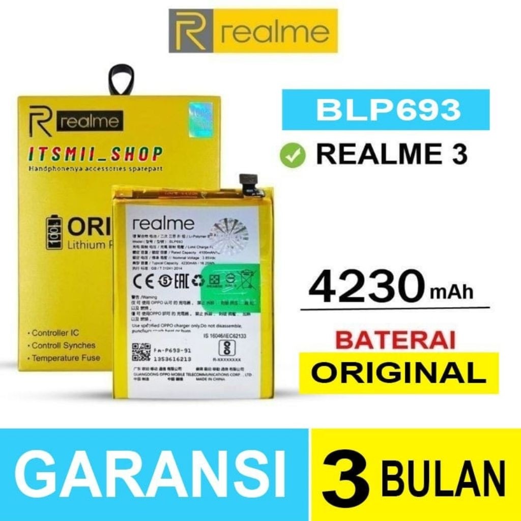 BATRE BATERAI BATRE Batrai Realme 3 Pro BLP713  / Batrei Realme 3 BLP 693