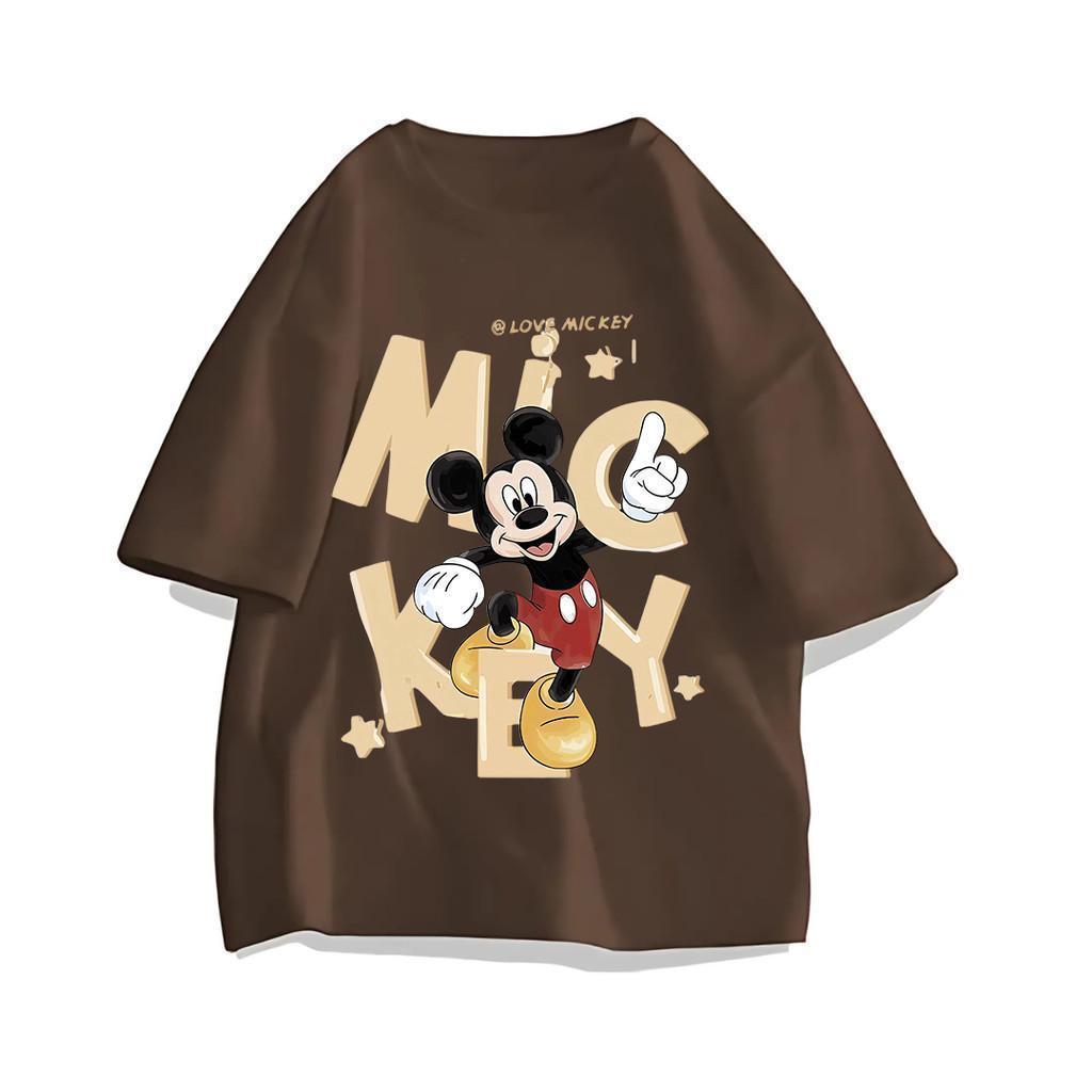 JKT - Kaos Lengan Pendek Oversize Wanita Korean Style Miki Mouse University Bahan Cotton