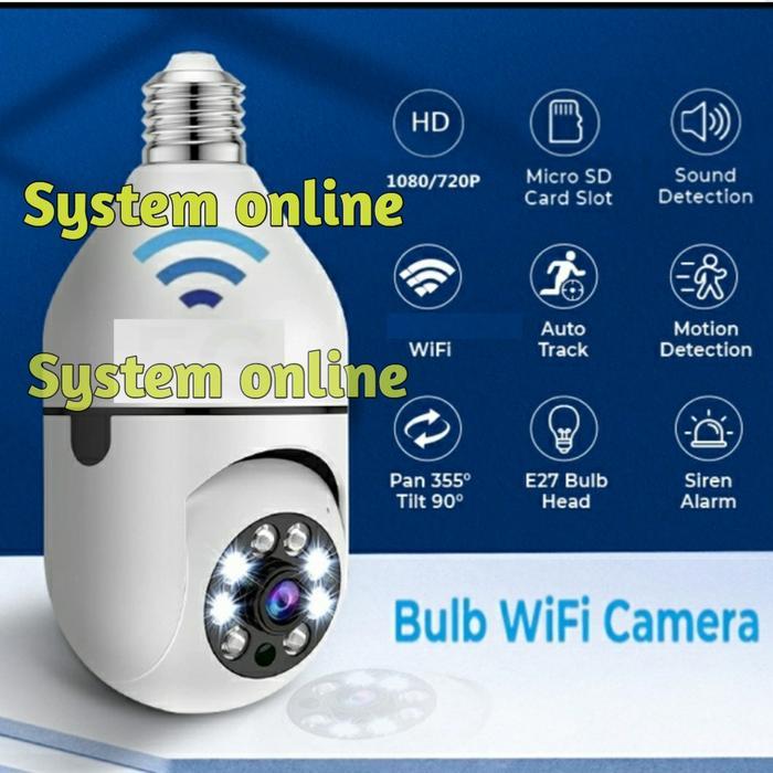 terkini  IP CCTV Kamera Wifi V380 IP Camera Bohlam Lampu 360 Derajat Panorama - Hanya CCTV baik