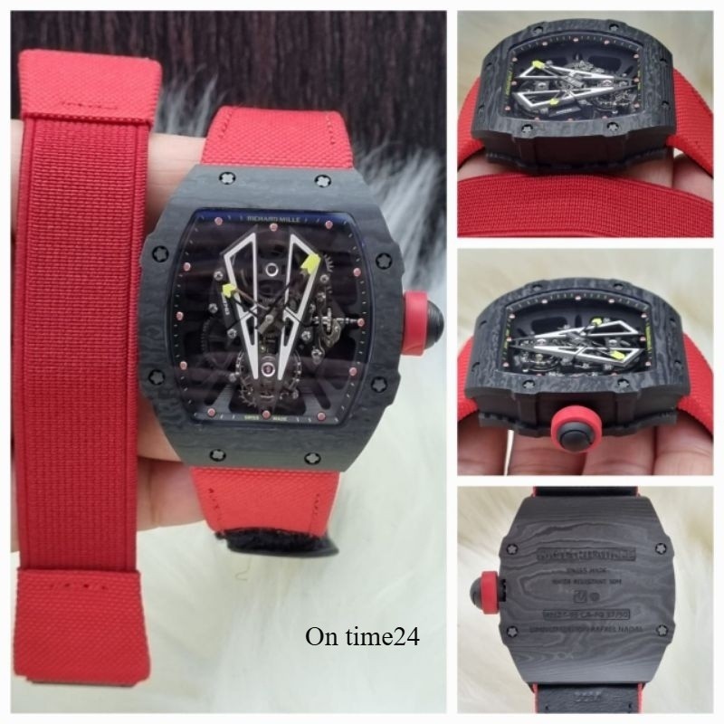 On Time24 Jam tangan Tourbillon RM 27-03 Red Rafael Nadal Automatic Swiss fullset
