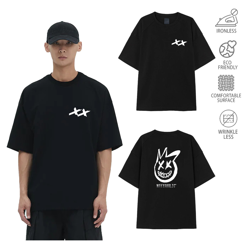 Juun.J MAXX Graphic simple Black and white work travel motion Teekaos pria distro pria kaos wanita