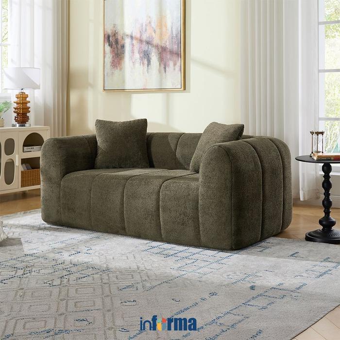 Informa Layla Sofa Fabric 2 Seater In Box - Hijau Sofa Ruang Tamu Kursi Sofa Sofa Minimalis Kursi Ru