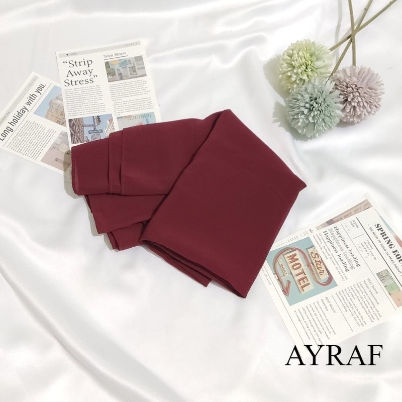 Hijab Pashmina Ceruty Babydoll Premium Simple Modern Style/ hijab pashmina ceruty babydoll/warna mer