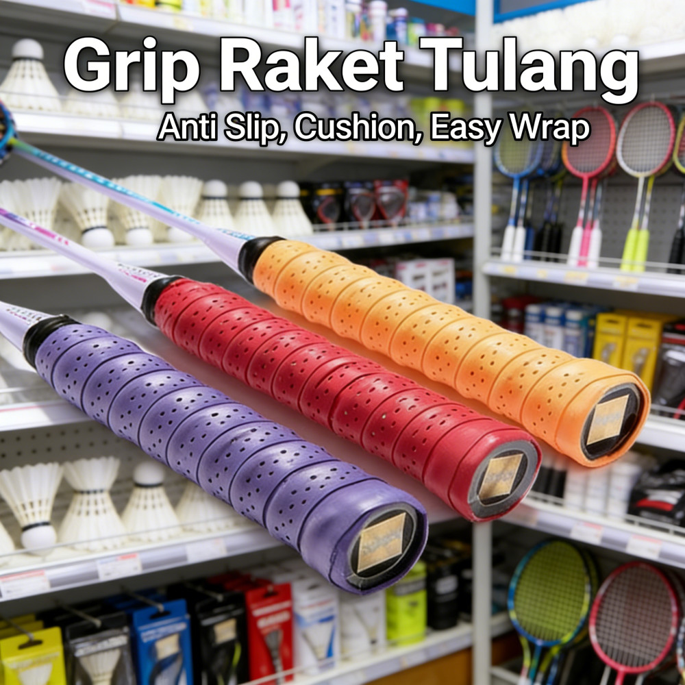 Raket Badminton Grip Spons Tulang Wrap / Wrap Grip Raket Badminton / Grip Anti Slip Tulang / Cushion