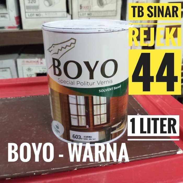 BOYO POLITUR SOLVENT BASED 1 Liter Warna / Vernish Cat Plitur Kayu 1 KG [Avian Brands]