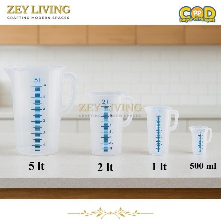 CGW - Gelas Takar 250 ml – 500 ml – 1000 ml – 2000 ml – 3000 ml – 5000 ml | Gelas Scarlett Greenleaf