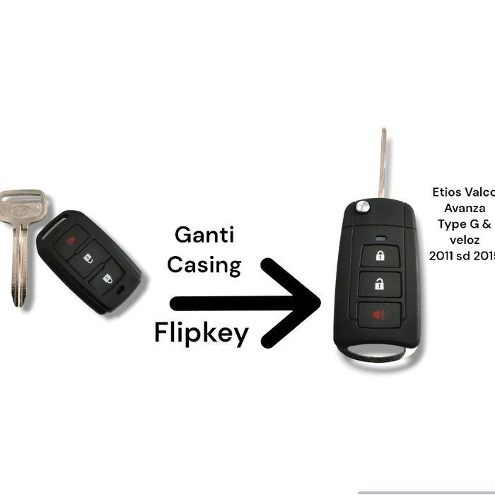 Casing Lipat cover Remot flipkey Kunci mobil Toyota Avanza type G velloz 2011 2012 2013 2014 2015 & 