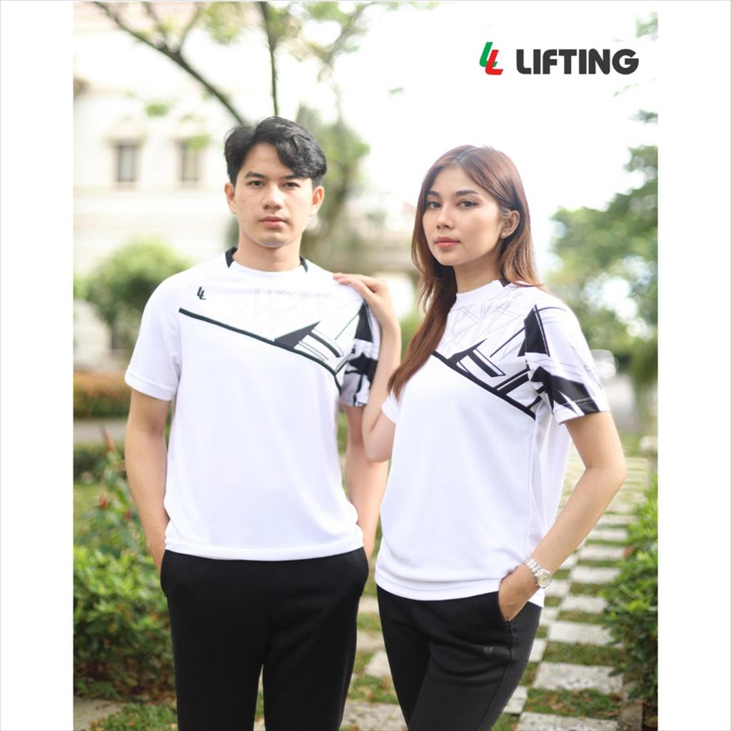 T SHIRT FR TEE LIFTING fast print white baju kaos olahraga tee