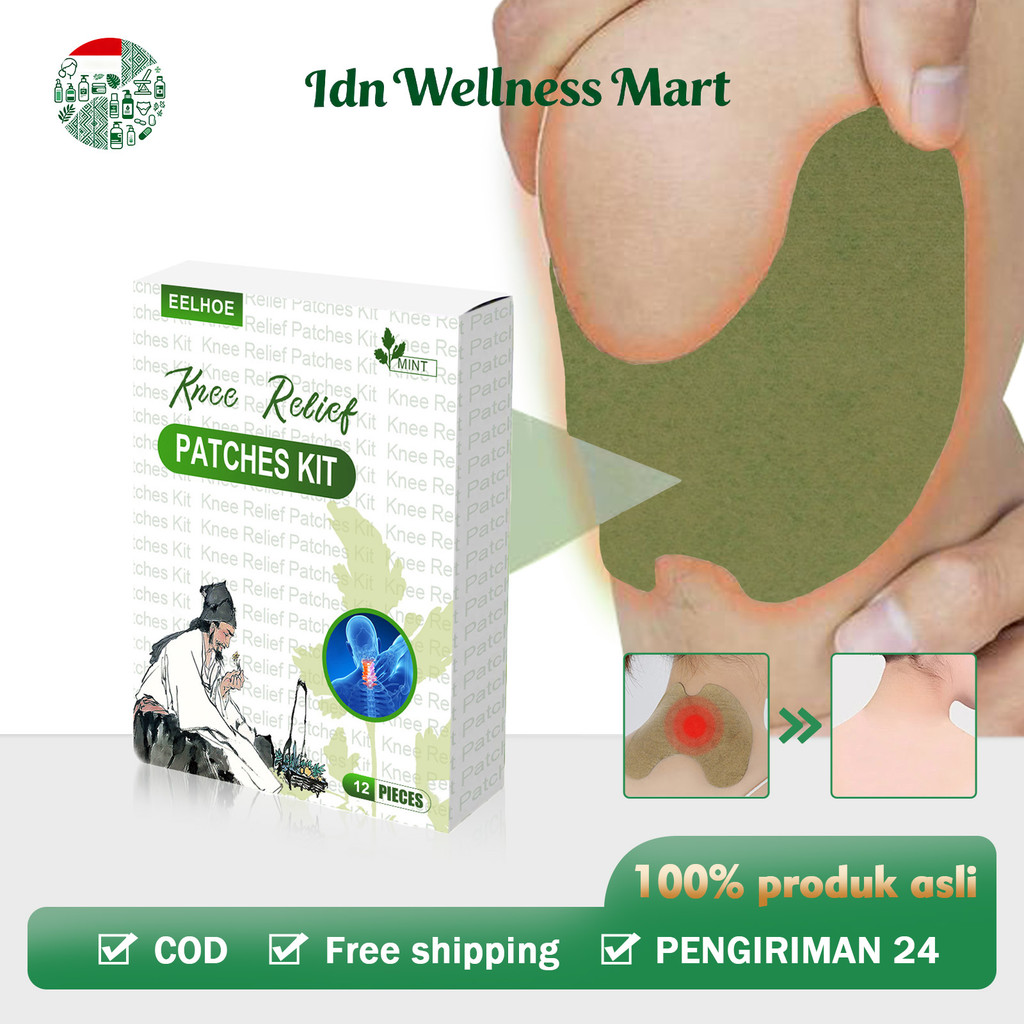 EELHOE Koyo Sendi Mugwort Koyo Sendi Lutut Koyo Nyeri Lutut 12pcs Herbal Koyo Plaster Knee Patch Pla