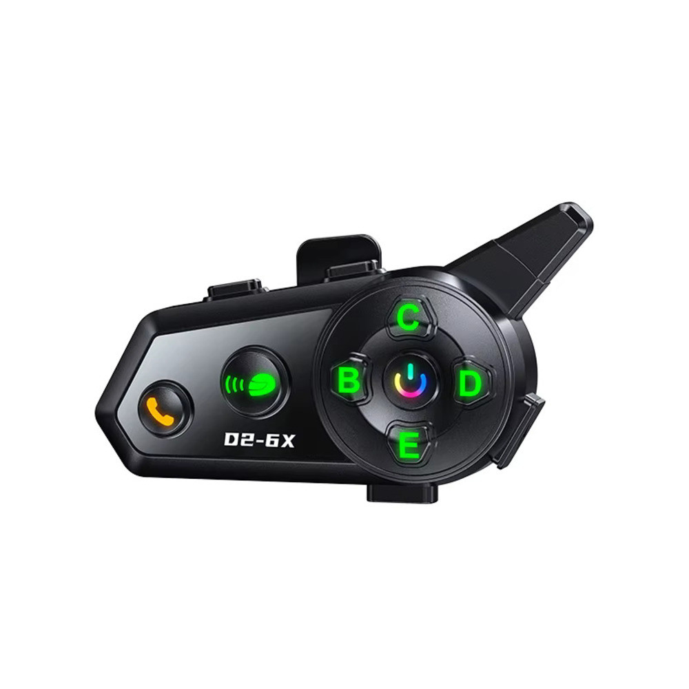 Intercom Helm Bluetooth Headset 6 Riders Call IPX6 1000mAh - D2-6X