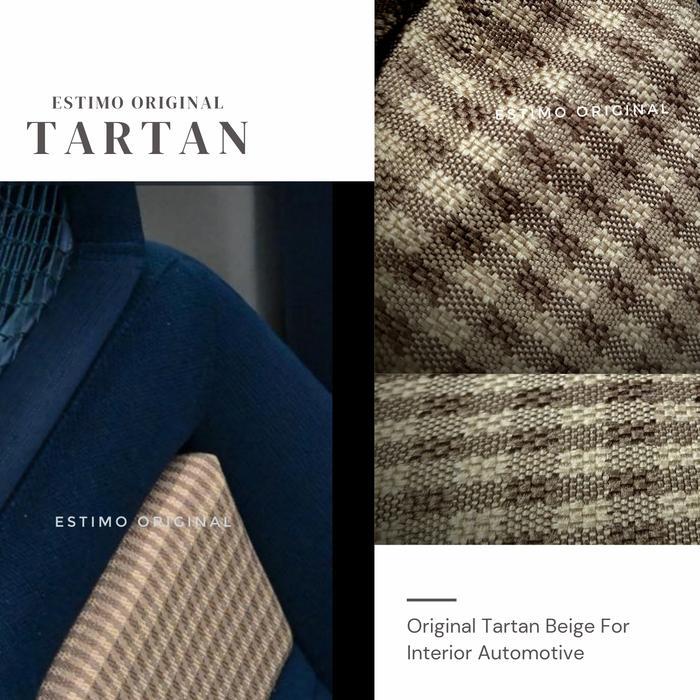 Jual Kain Jok Mobil Tartan Coklat Beige Tebal doff