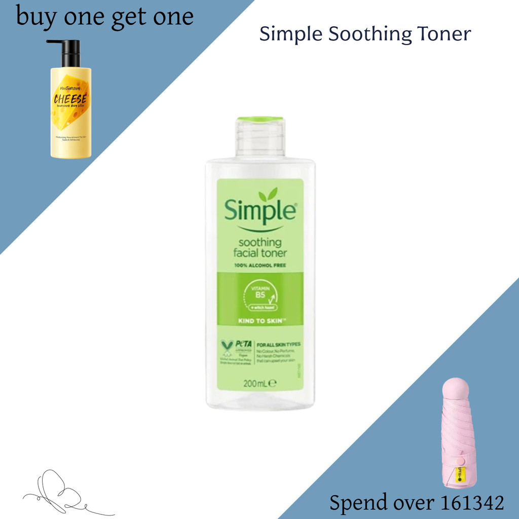 Simple Kind-to-Skin Soothing Toner, 200ml – An Alcohol-Free, Hydrating & Refreshing Facial Toner