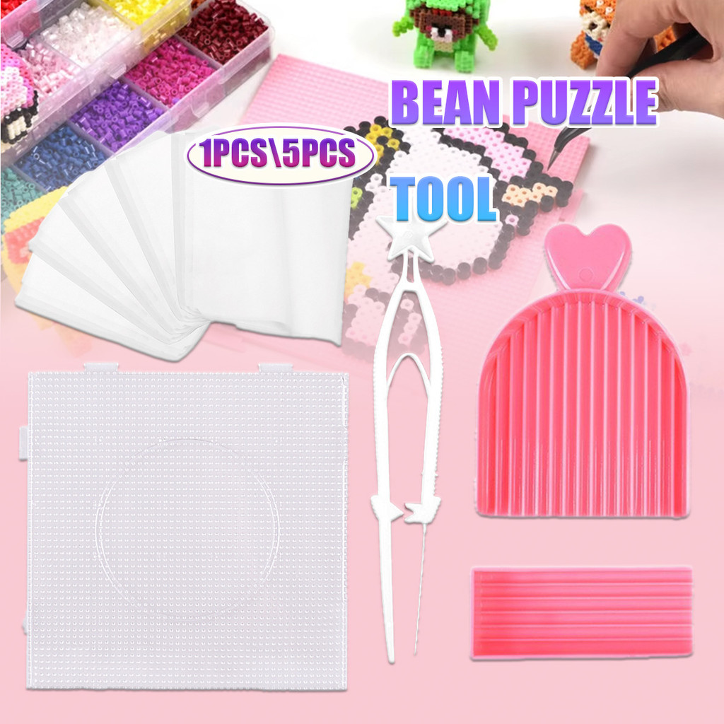 Set Alat Manik-Manik Perler untuk Kerajinan Anak - Kit Bahan Prakarya Menyetrika