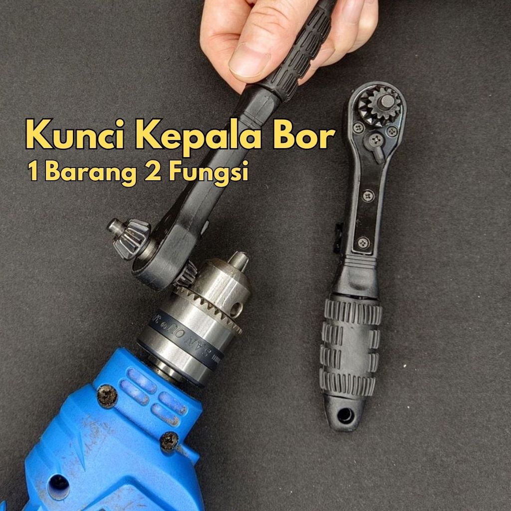 2 in 1 Kunci Bor Universal Kunci Pas Kepala Mesin Bor Drill Chuck Key Fit Spaner Pembuka BR313