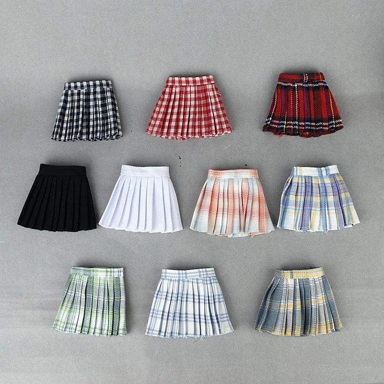 1/6 BJD doll dress / grid skirt Hooe for 30cm xinyi Fr2 blythe Soler doll clothes for fat doll