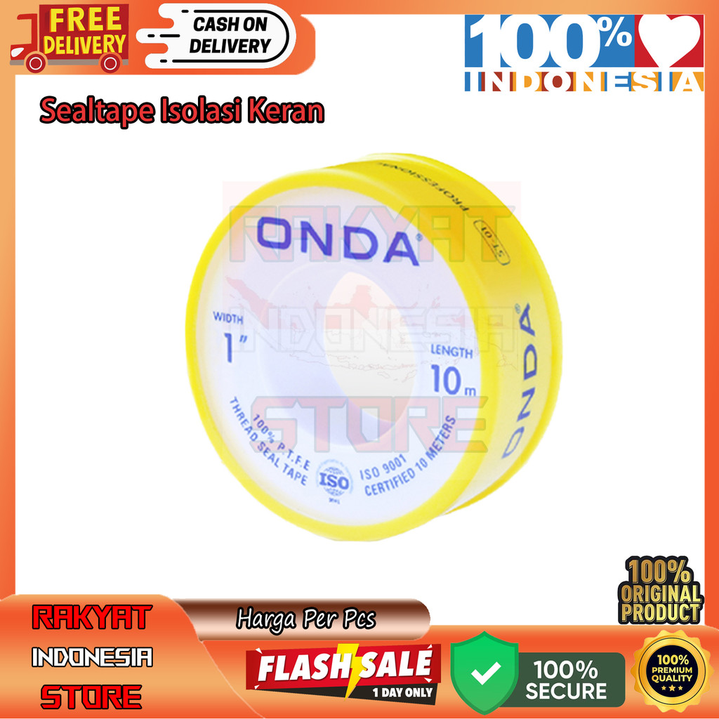 Onda Isolasi Keran Sealtape Seal Tape Kran Air Lakban Siltip 1/2 Inch In Inci Inchi 1/2" Isolasi St 