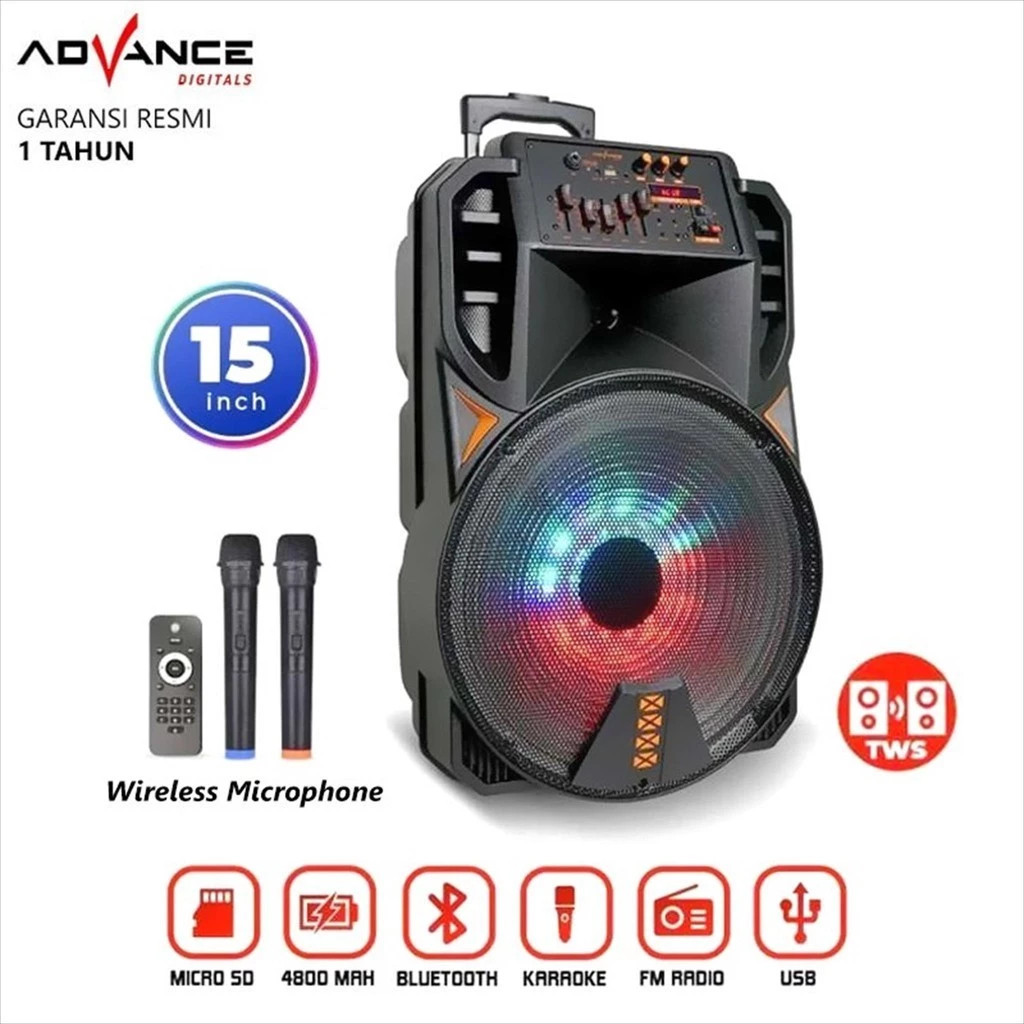 SPEAKER ADVANCE K1506 | K-1506 SPEAKER BLUETOOTH KARAOKE - GARANSI RESMI