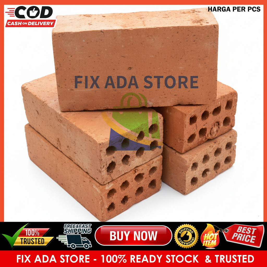 Batu Bata Jumbo Merah Bata Merah Besar Material Bangunan Bahan Bangun Rumah Tembok Dinding Bata Ring