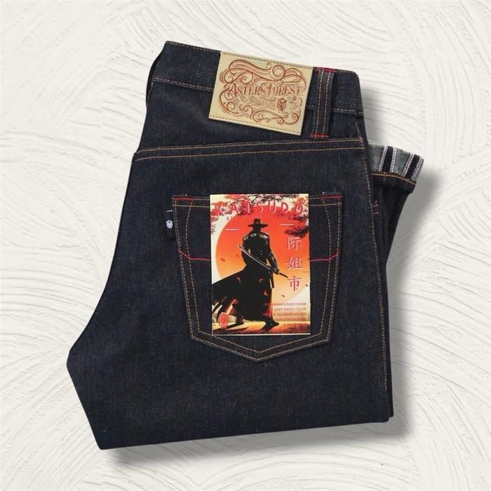 ￼Asternforest Denim - Katsudo 15oz - Celana Denim Selvedge - Redline Accent - KATSUDO 15OZ, 27