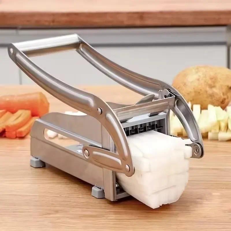 French Fries Slicer Potato Chips Maker Stainless Steel Potato Cutter Manual Vegetable Cutter Potatoe