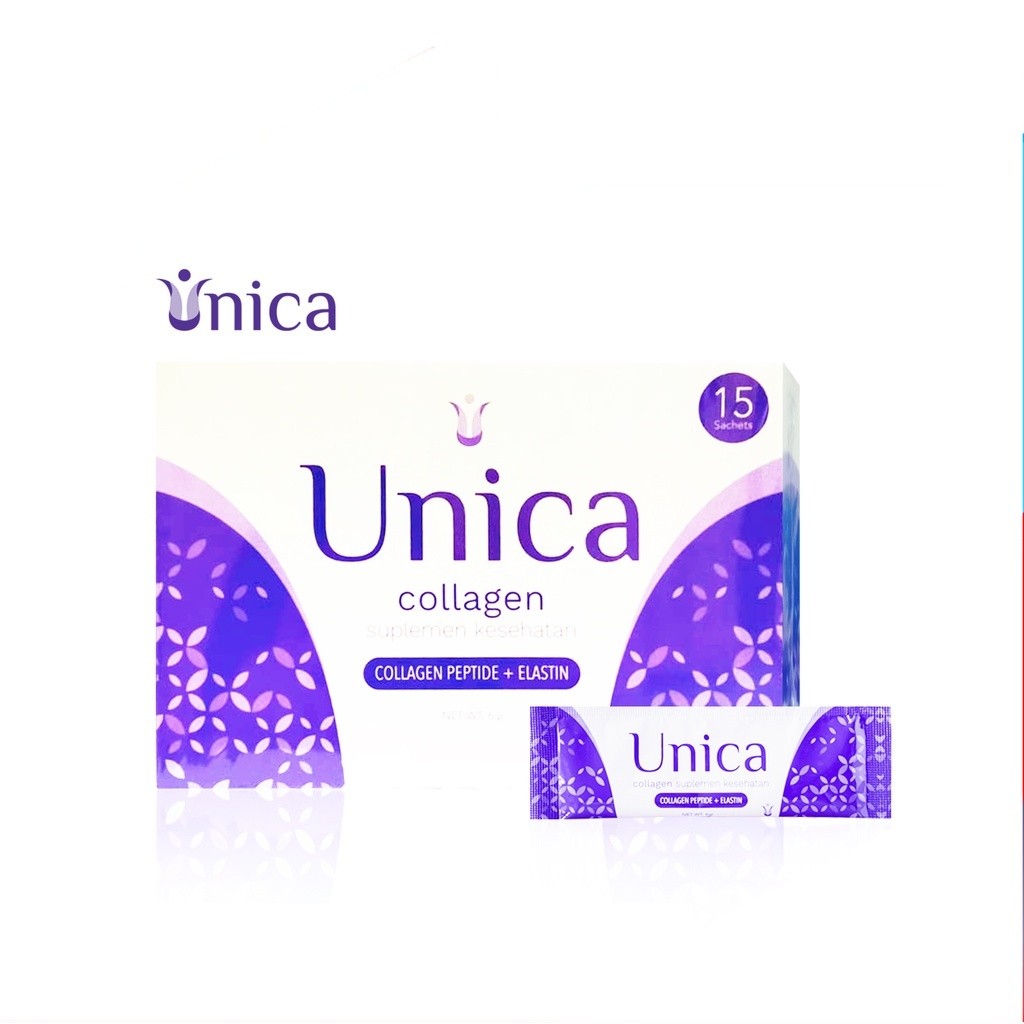 [UniGrosir] Unica Collagen Peptide + Elastin 15 Sachets Bubuk Kolagen Awet Muda