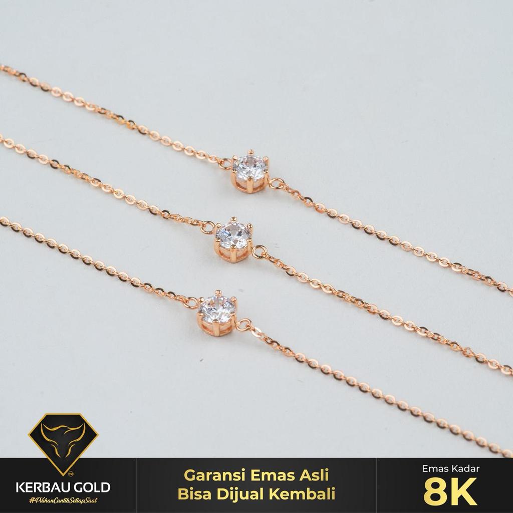 [Kerbau Gold] Gelang Emas Serut Nagita 8K - Emas Asli 100%