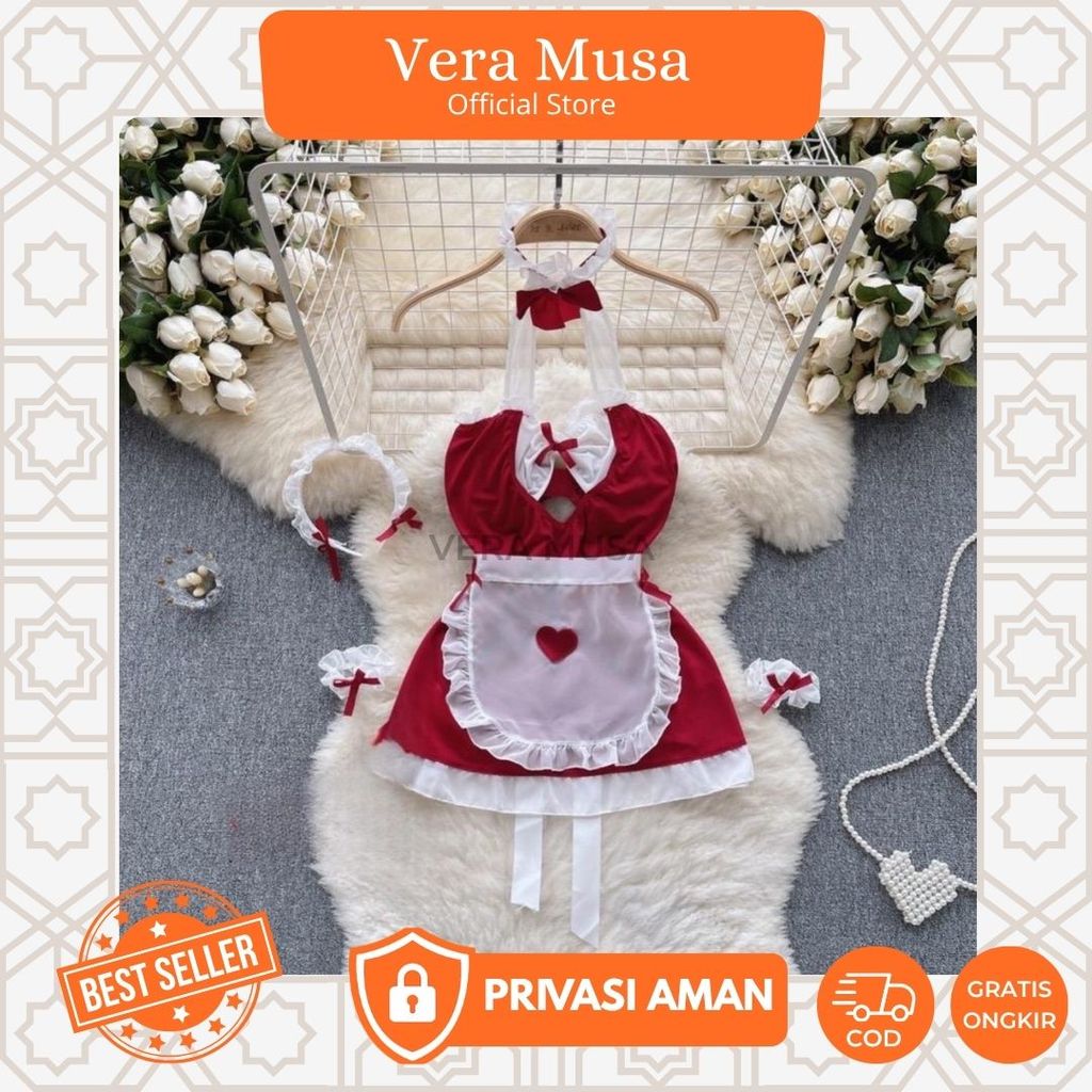 Vera VV34 Cosplay Maid Baju Kostum Pelayan Wanita Jepang Waitress Dinas Malam Wanita