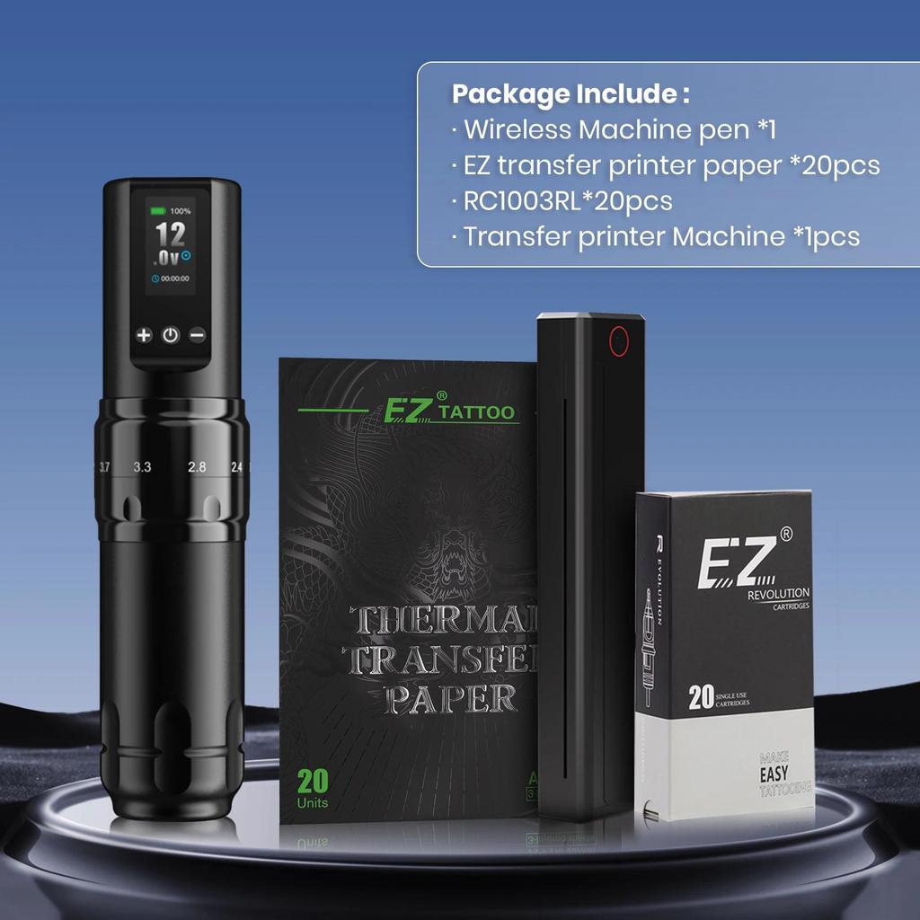 EZ Tattoo Kits Tattoo Transfer Pinter with EZ Thermal Transfer Paper Wireless Machine Cartridge Tatt