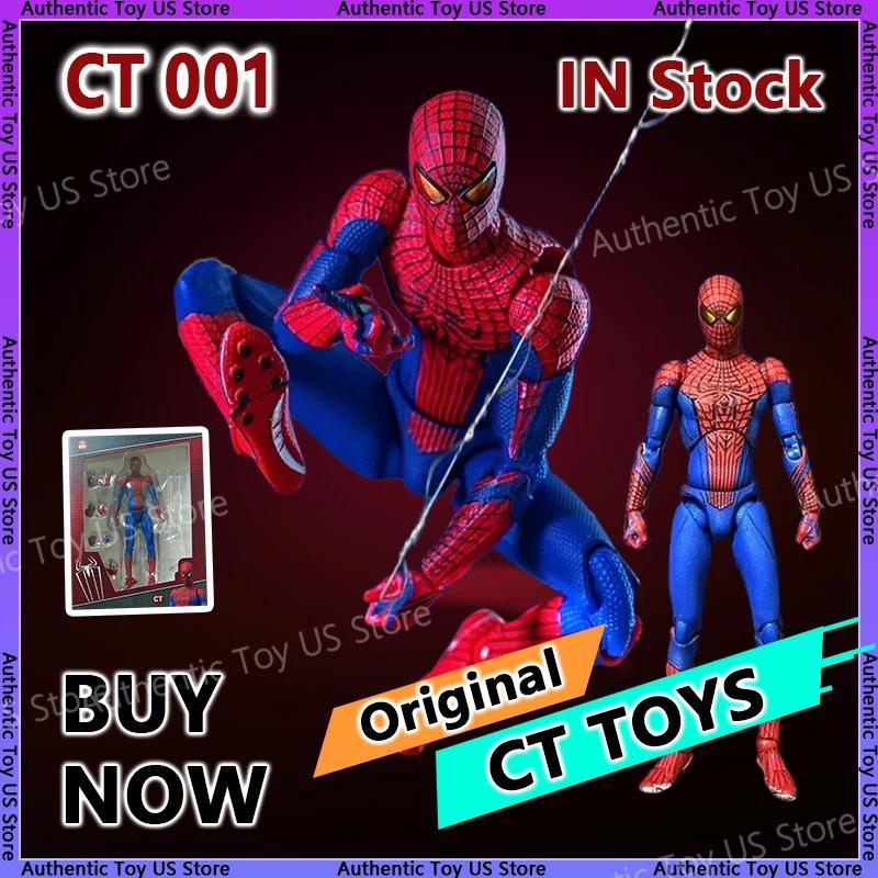 100% Original CT Toys 001 Spiderman Action Figure Mafex 001 The Amazing Spider-Man Figurine Model An