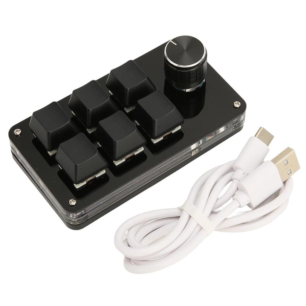 6 Key Mini Keypad with Knob USB Y Programmable Mini Meanical Keyboard OSU Gaming Keyboard for Gaming