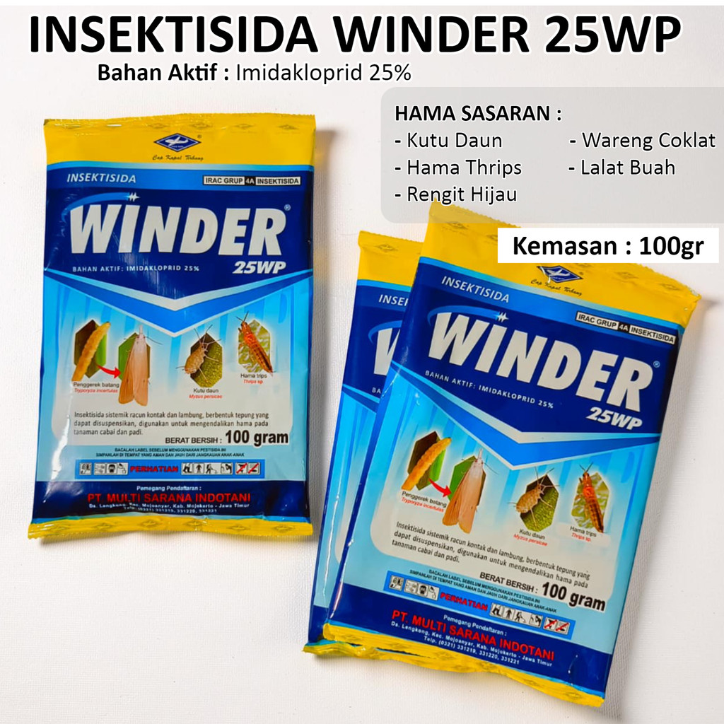 Winder 25WP 100GRAM Insektisida Sistemik Obat Racun Pengendali Pencegah Pembasmi Hama Thrip Kutu Tri