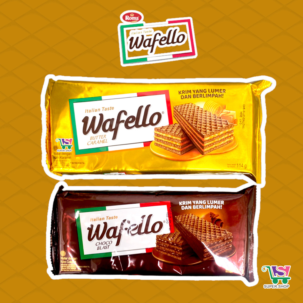 Roma Wafello Wafer Choco Blast / Butter Caramel JUMBO 95 Gram