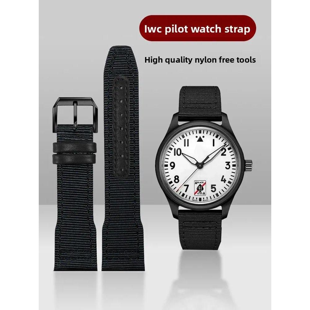 Nylon Watch Strap for IWC Pilot, A of Spades Mark XVIII, Portugal, Canvas Bracelet Men