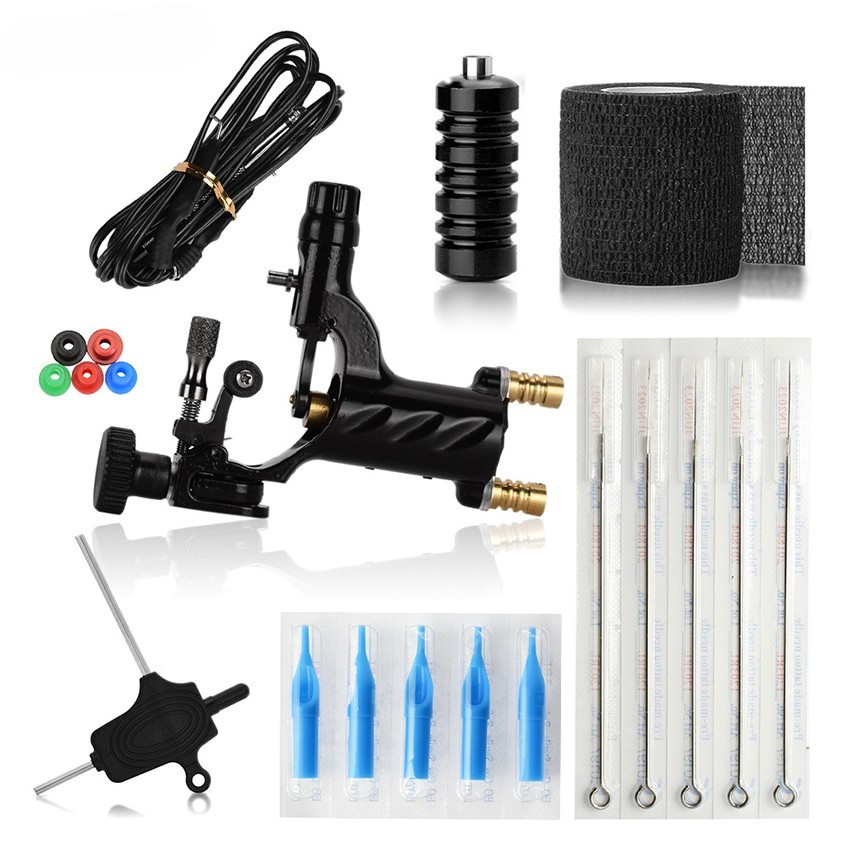 Mesin Tattoo Elektrik Full Set Kit Alat Pembuat Tato Lengkap Tattoo Machine Professional Body Art St