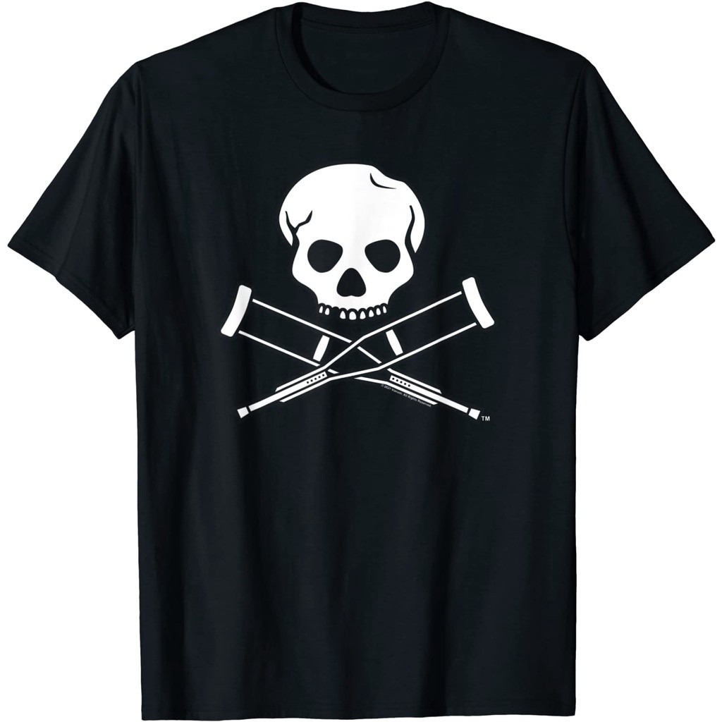 Kaos MTV Jackass Skull And Crutches Logo T-Shirt – Baju Vintage 90s Retro Pria Wanita Unisex Cotton 