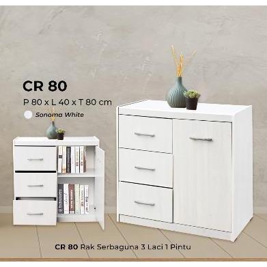 Meja serbaguna Credenza 120 & 80 - CR 80 PUTIH