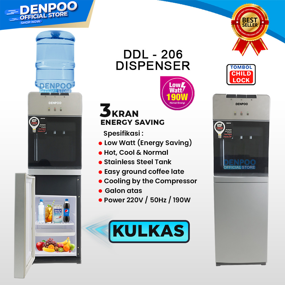 DENPOO DISPENSER DDL 206 BAGIAH BAWAH KULKAS