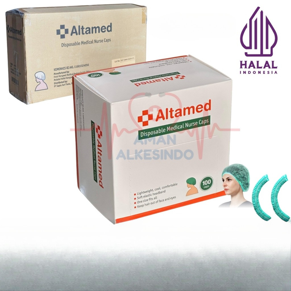 Surgical Disposable Nurse Cap / Hairnet Medis / Penutup kepala / Topi Pabrik Masak Restoran Perawat 