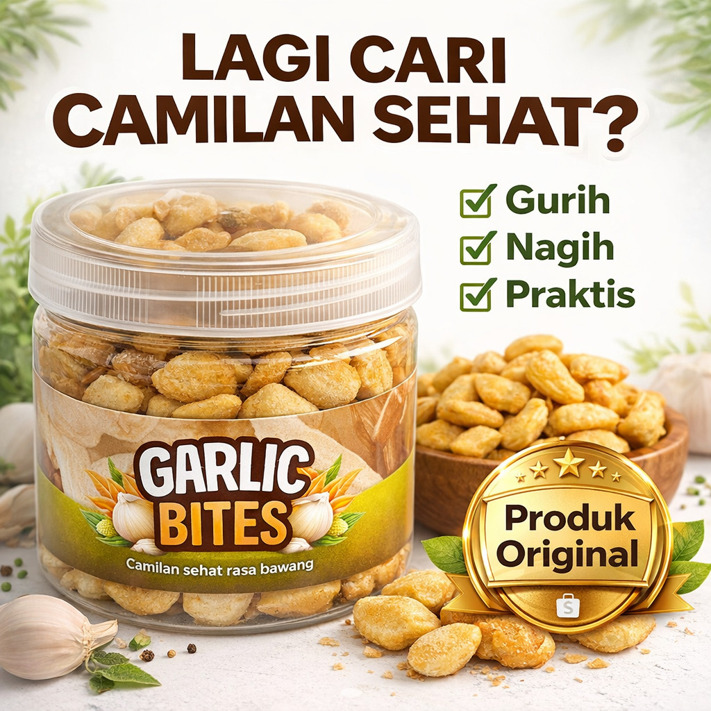 Garlic Bites Keripik Bawang Putih Garlic Chips Renyah Gurih 100gr