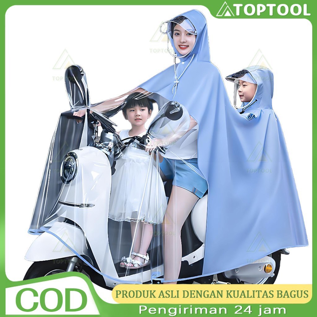 Jas Hujan Motor Ponco Pvc/Jas Hujan Wanita Dan Pria Motor/Jas Hujan Untuk Satu Orang Dan Dua