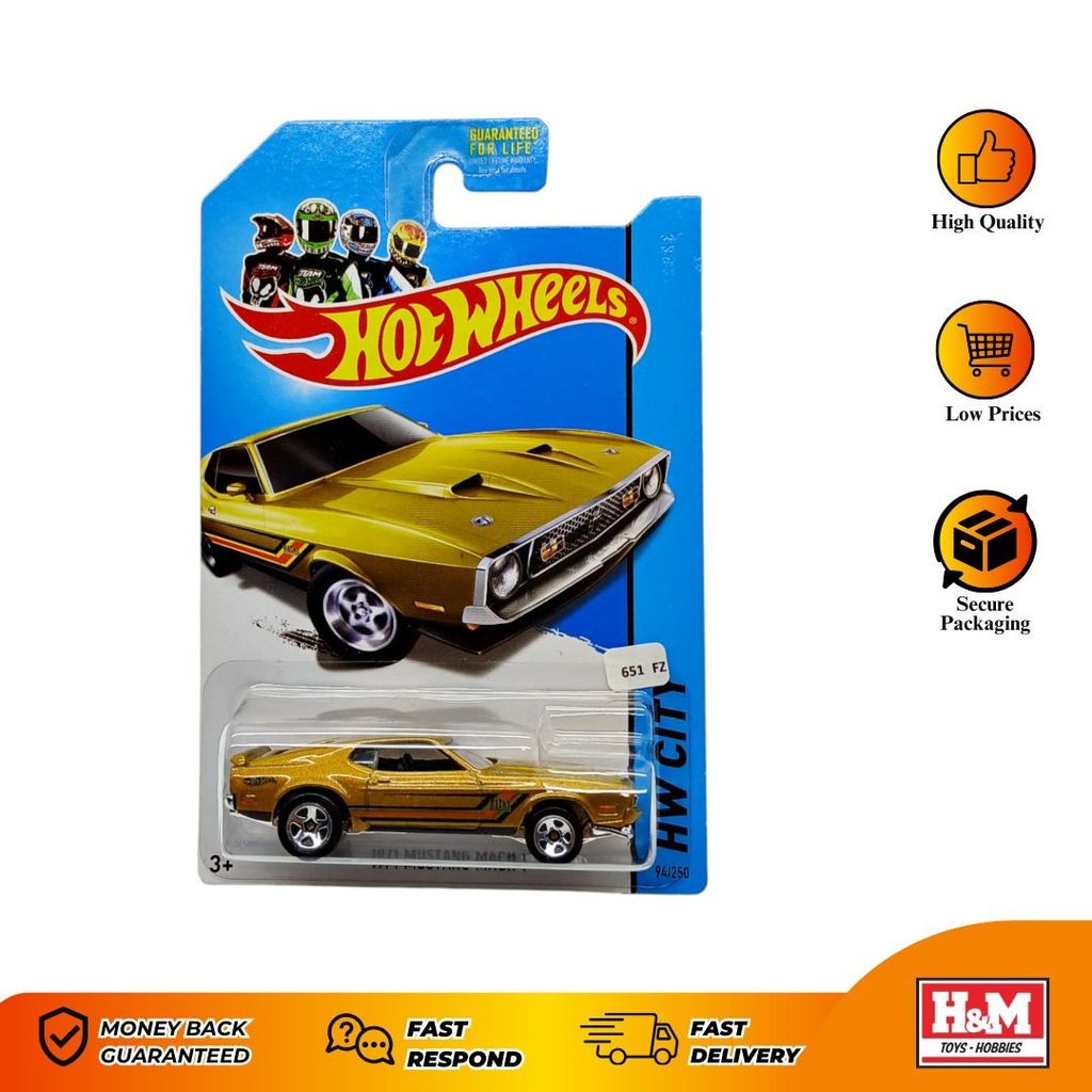 Hot Wheels 1971 Mustang Mach 1 Gold - 651FZ - FZ12